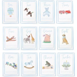 Boy Watercolor Milestone Cards